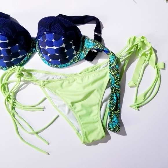 MAAJI Embroidered Multicolor Soft Cup Underwire Bikini Top Small 32 34 B C - Picture 9 of 9